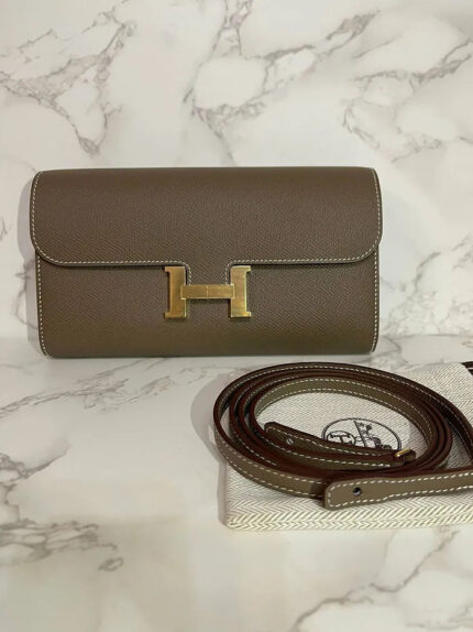 Hermes Constance Long To Go wallet Epsom Etoupe GHW