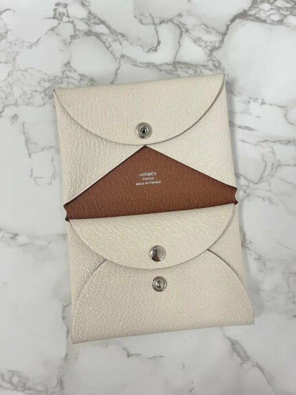 Hermes Calvi  Duo card holder Nata/Quebracho