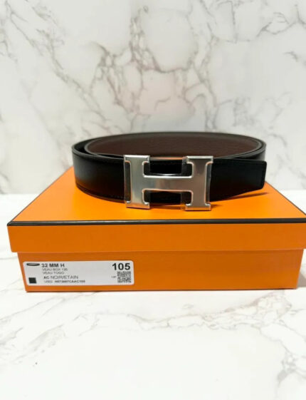 Hermes 32MM H Men belt Reversible leather strap 32mm 105cm