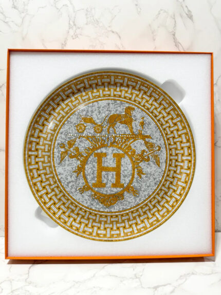 ❤️Hermes Mosaique au 24 gold tart platter 32cm