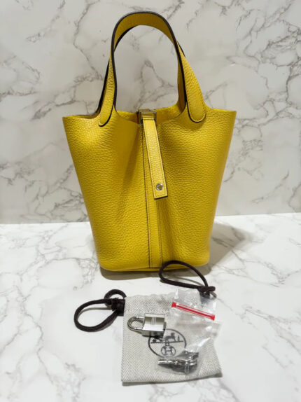 ❤️Hermes Picotin Lock 18 Bag PHW P18 Sun B4  B Stamp