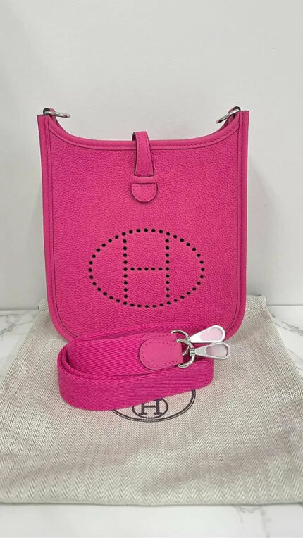 Hermes Evelyne 16 bag Rose Shocking 5R  PHW