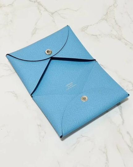 ❤️Hermes Calvi card holder epsom Celeste 7N