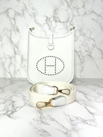 ❤️Hermes Evelyne 16 bag New White 0U GHW