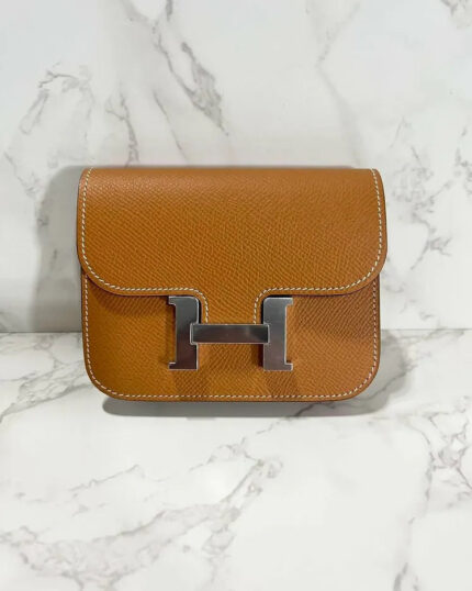 Hermes Constance Slim Wallet Epsom Toffee 1H  PHW