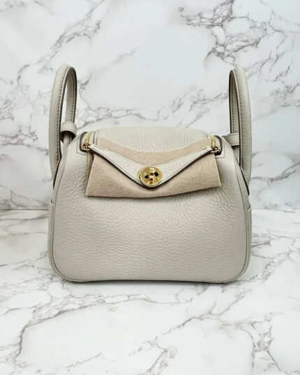 Hermes Mini Lindy 8L TC Beton GHW  8L U Stamp