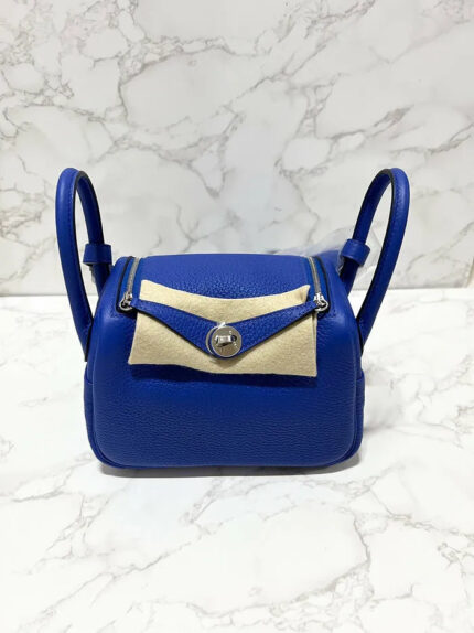 Hermes Mini Lindy Bleu Royal O8 PHW   U Stamp