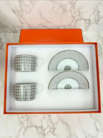 Hermes Mosaique au 24 Silver Coffee Cup Set