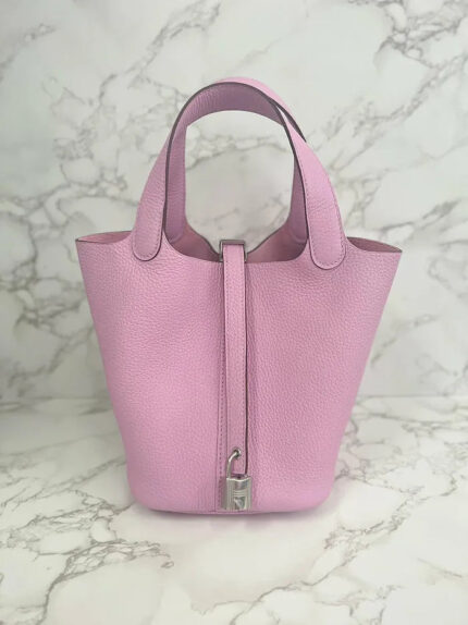 Hermes Picotin Lock 18 bag Mauve Sylvestre TC  PHW X9