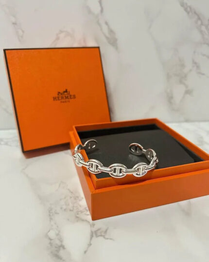 Hermes Echappee Hermes ring 925 Silver Bracelet  LG size