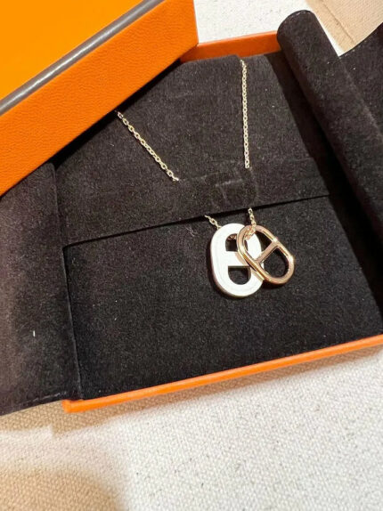 Hermes O'Maillon pendant Necklace Nata RGHW