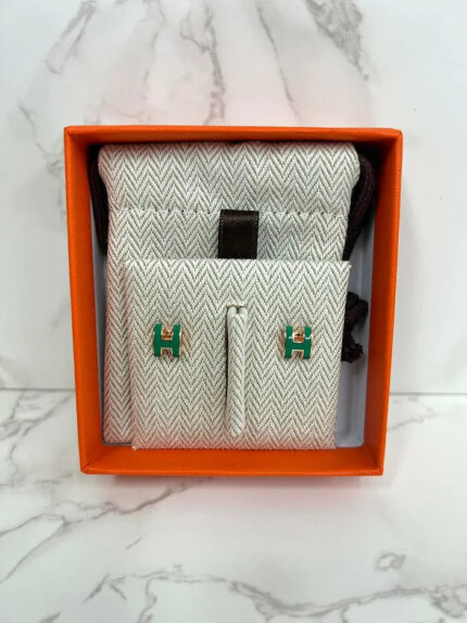 Hermes Mini Pop H earrings Malachite RGHW2️⃣
