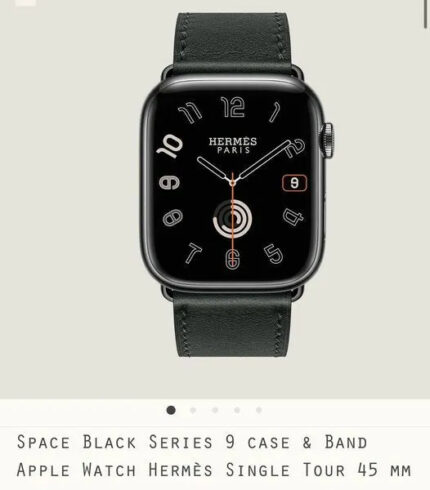 Hermes Space Black  Series  9 Case  & Band  Apple SINGLE TOUR 45mm