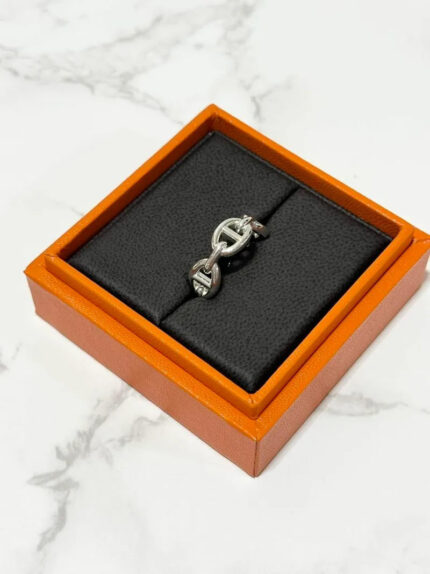 Hermes Chaine d'ancre Enchainee ring, small model  925 Silver  54