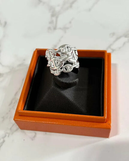 Hermes Chaine D’ancre Enchaimee Ring Size 54
