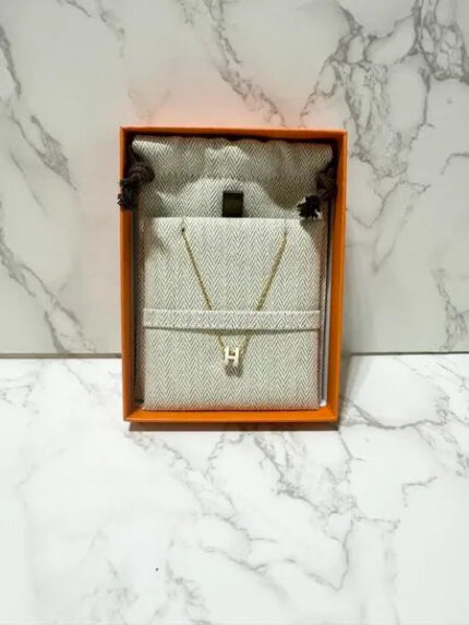 ❤️Hermes Mini Pop H Blanc Gold Necklace Pendant❤️