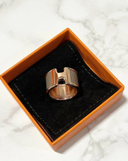 Hermes Olympe ring, Large model Etoupe RGHW GM Model Size S