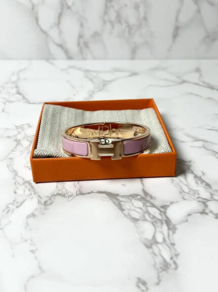Hermes Clic H Bracelet rose delirium RGHW PM Size