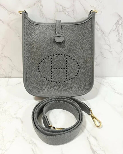 Hermes Mini Evelyn TC Gris Myer 0L Gold Hardware