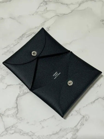 Hermes Calvi card holder epsom Noir