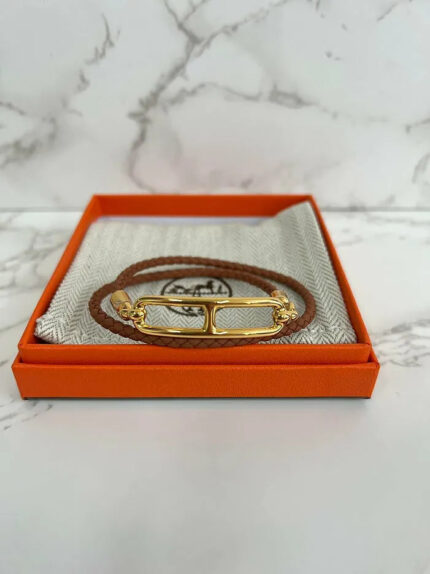 Hermes roulis double tour bracelet Gold GHW  T2 Size