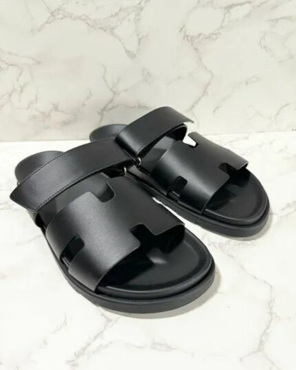 ❤️Hermes Chypre Sandales Noir Size 40.5