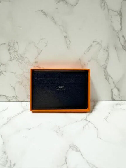 Hermes Citizen Twill Card Holder Bleu Nuit