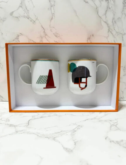 Hermes Saut Hermes Set of 2 Mugs Horse Mug Helmet Mug