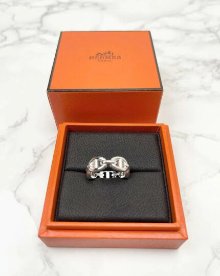 HermesChaine d'ancre Enchainee ring small model  925 Silver Size 51