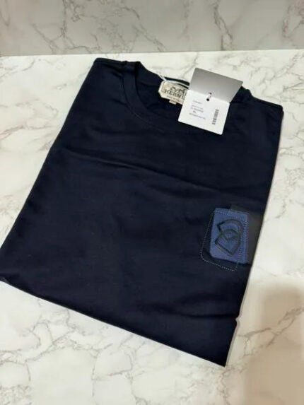 Hermes Mini Patch Cuir T-Shirt Tee Marine XL