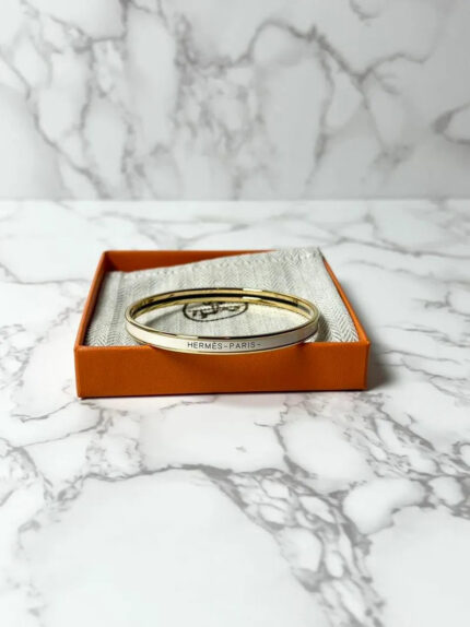 Hermes Bracelet Extra Fin Uni Bangle Cream   GHW  Size 65