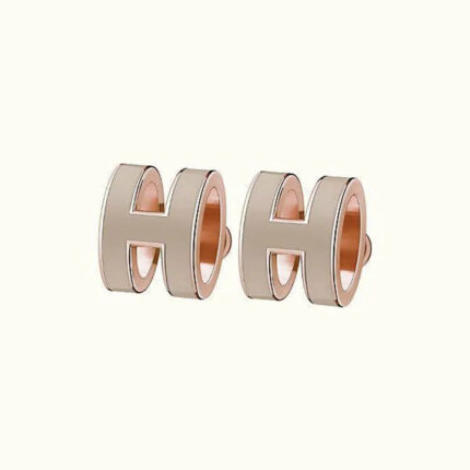 Hermes Mini Pop H earring marron glace earring RGHW