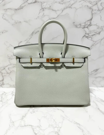 Hermes Birkin 25 Togo 0W Gris Neve GHW B Stamp