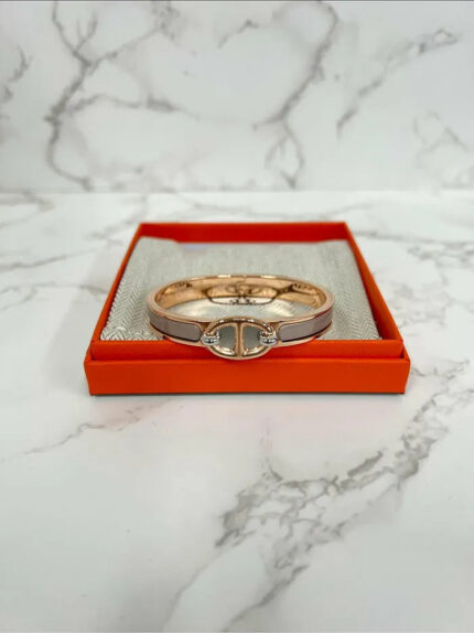 Hermes Bracelet Mini Clic Ch D’Ancre Marron Glace RGHW PM Size