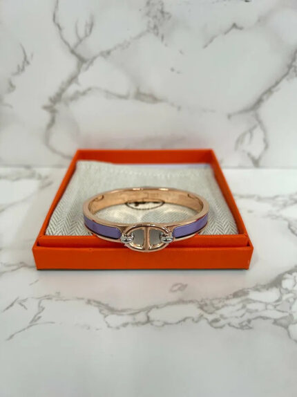 Hermes Mini Clic Ch D’ancre Bracelet Lilas RGHW Pm Size
