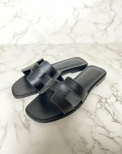Hermes Oran Sandal  Noir 黑色 H 拖鞋 Size 34