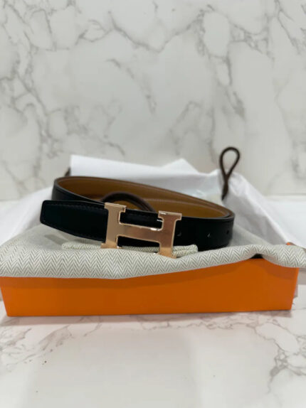 Hermes Mini H Belt Buckle & Reversible Leather Strap 24mm RGHWW Stamp