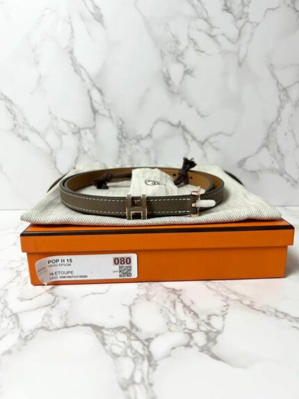 Hermes POP H 15 Women Belt  Etoupe RGHW