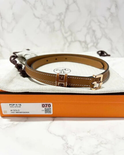 Hermes Pop H 15 Women Belt  Gold RGHW 70cm