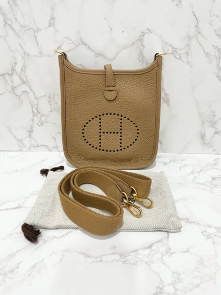 ❤️Hermes Mini Evelyn 16 TC Biscuit B4 B Stamp GHW